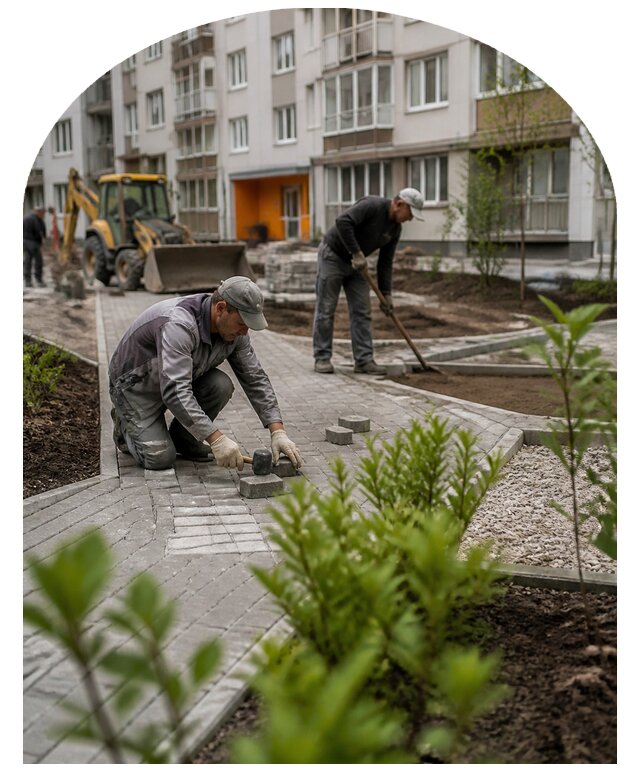 Благоустройство двора многоквартирного дома в Чайковском
