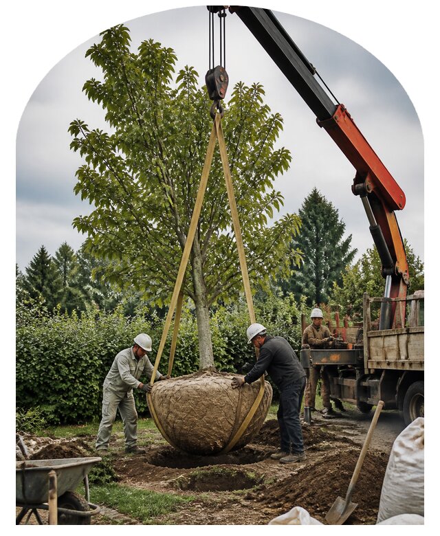 Посадка крупномеров под ключ на вашем участке в Чайковском